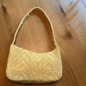 Yellow Beaded Bag, New in great condition
